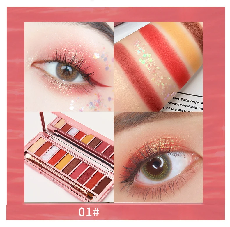 Shimmer Diamond Eyeshadow Pallete водонепроницаемые косметические 10 цветов матовые блестящие тени для макияжа Палитра
