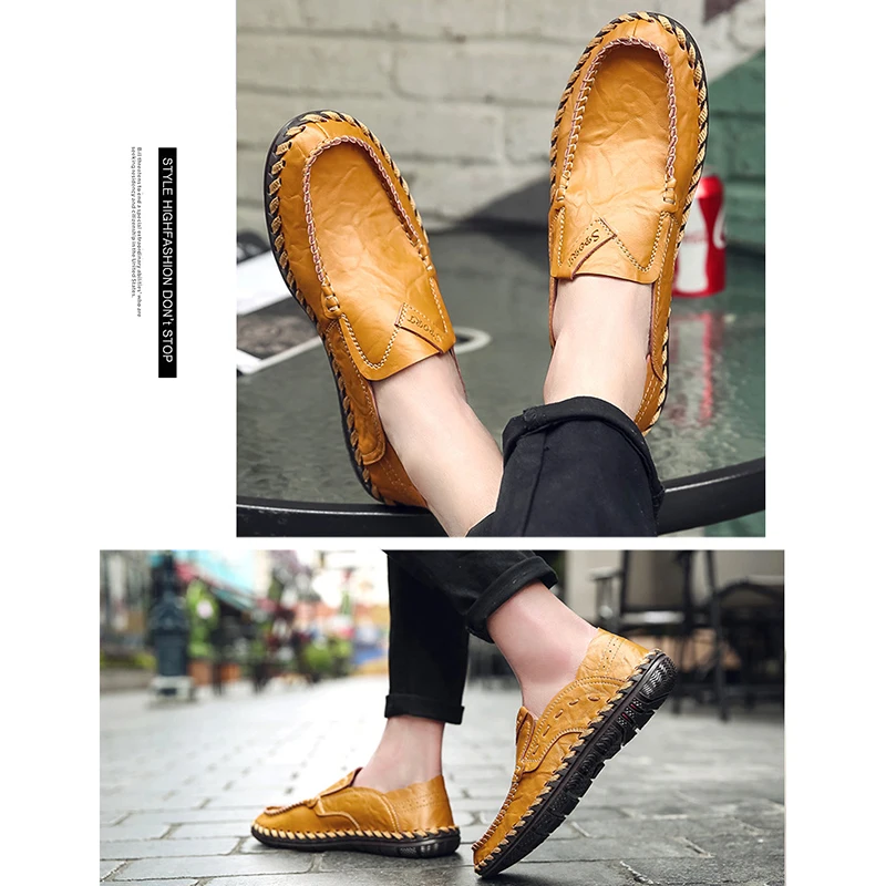 Leather Casual Shoes Mens 2020 New Summer Sewing Low-top Men Shoes Sneakers Comfortable Slip on Shoes for Men ET869 (11)