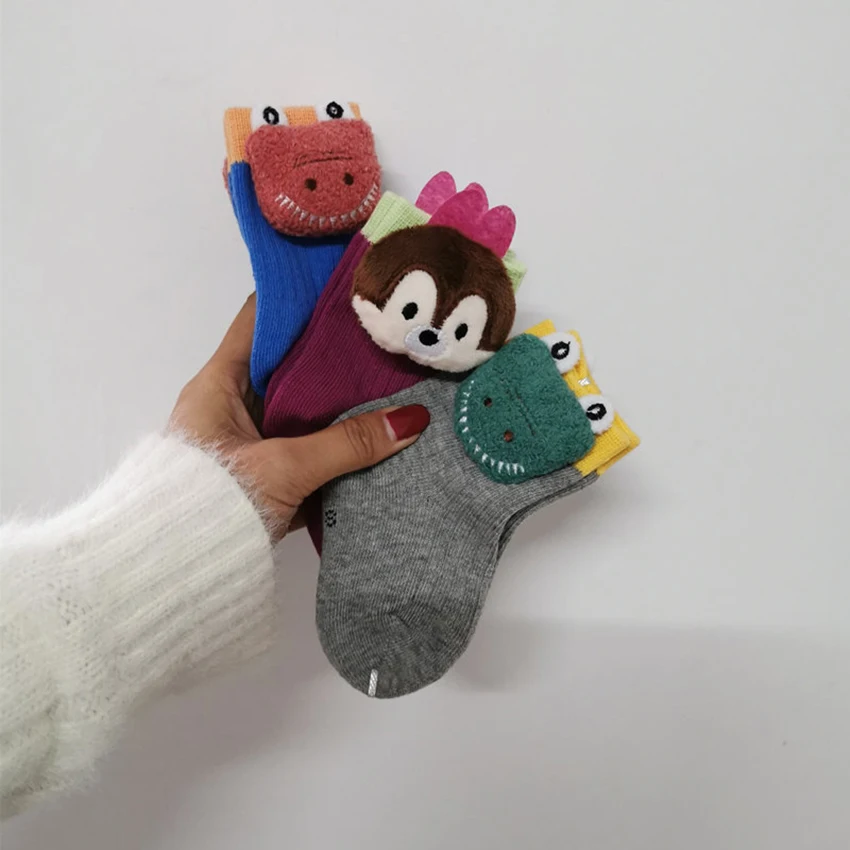 Children's socks new spring and summer Baby socks Side cartoon trend socks boys and girls color matching socks cute baby socks