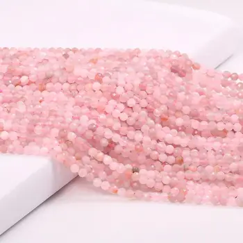 

Small Beads Natural Stone Beads Rose Quartzs 2 3mm Section Loose Beads for Jewelry Making Necklace DIY Bracelet Accessories