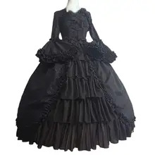 Женское платье лолиты, модное женское средневековое винтажное готическое платье, квадратный воротник, лоскутное платье с бантом, vestidos