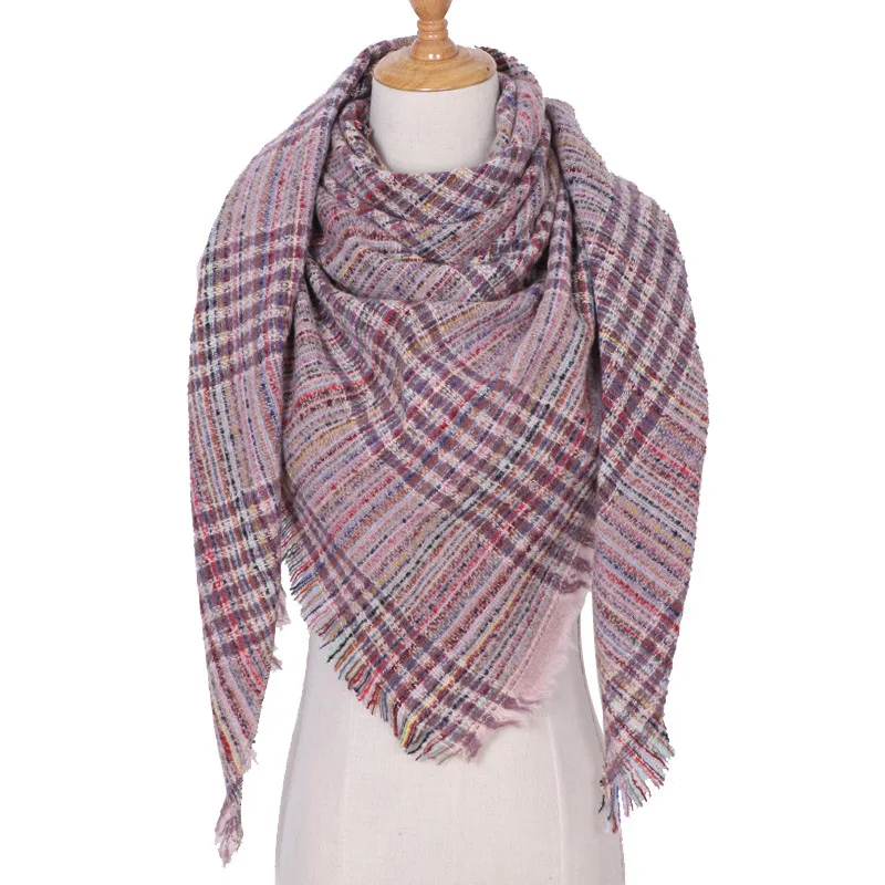 2019 new designer brand women cashmere scarf triangle winter scarves lady shawls and wraps knit blanket neck striped foulard (19)