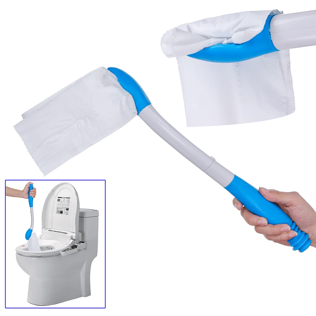 Toilet Aids for Wiping Bathroom Wipe Assistance Bottom Long Handle Reach Comfort Wiper Self Wipe Assist Holder Toilet Paper Grip