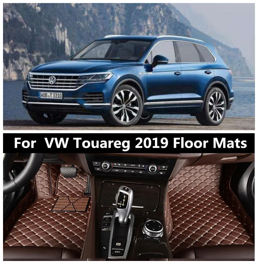 

Car 3D Luxury Leather Car Floor Mats Fits For Volkswagen Touareg 2019 EMS Free shipping