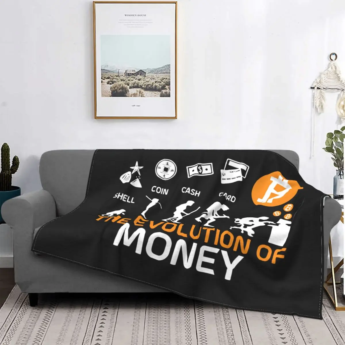 

Die Evolution Von Geld Lustige Bitcoin Flanell Decken Crypto Münze Cryptocurrency Lustige Werfen Decke für Zu Hause Bett Sofa Bü