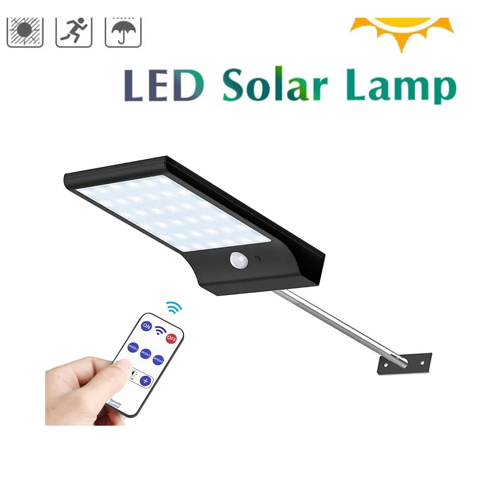 

Outdoor Street Waterproof Wall Lights 48/36 LED Solar Power Street Light PIR Motion Sensor Light Garden Security Lamp spot flood