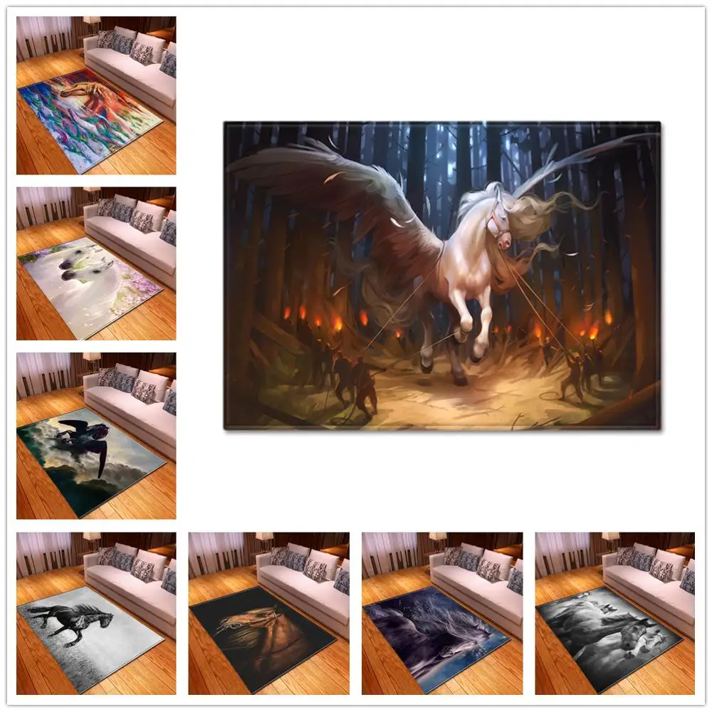 Животные лошадь 3D печатные ковры детская спальня Игровая палатка ковер домашний Декор Ковер детская комната ползать пол коврик Детские игрушки подарок