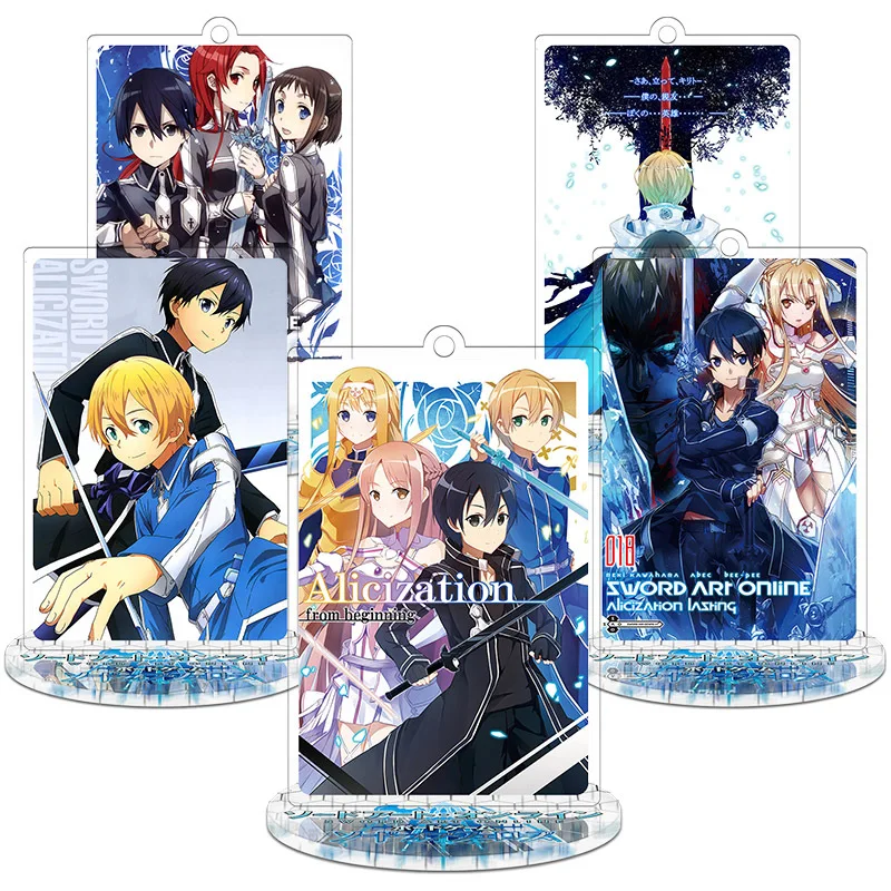 

New 9cm Sword Art Online Alicization Action Figure Anime Toy Transparent Acrylic Toys Key Chain Cute Decorative Ornaments