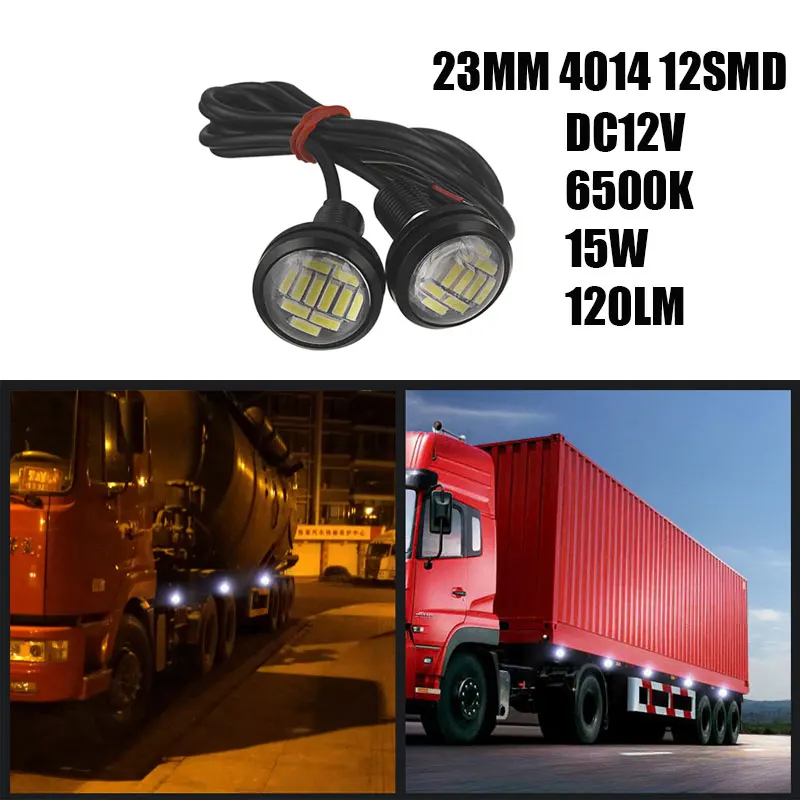 

2PCS 12V Eagle Eye LED Light 12SMD 23MM Car DRL Daytime Running Waterpproof Light Motorcycle Screw Lamp Backup Signal Light Bulb