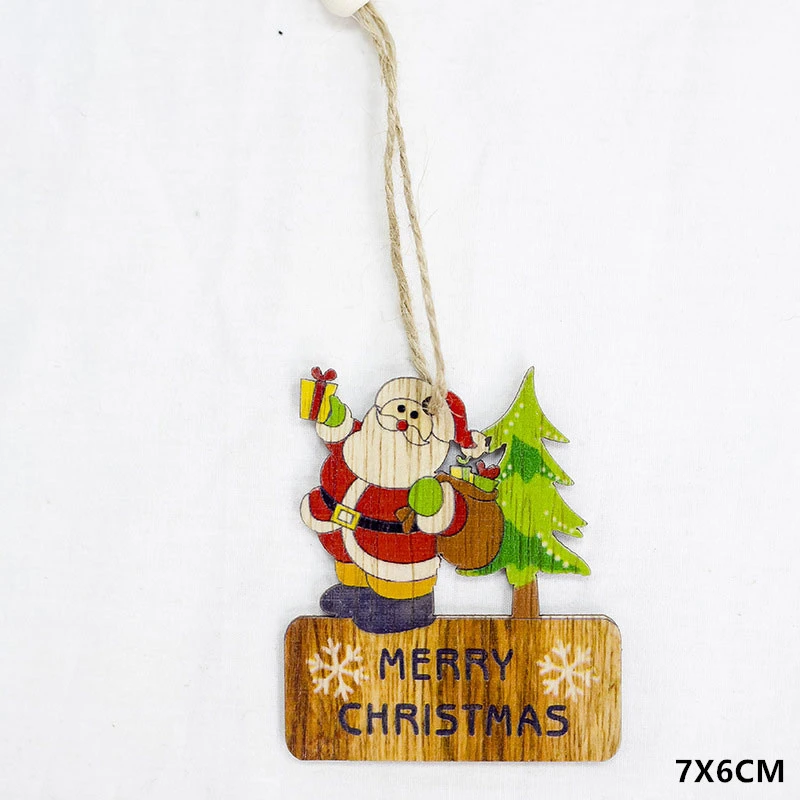 Год Последние DIY Ремесло Деревянные лося украшения детские подарки Noel рождественские украшения для дома Рождественская елка деревянная подвеска - Цвет: Santa claus