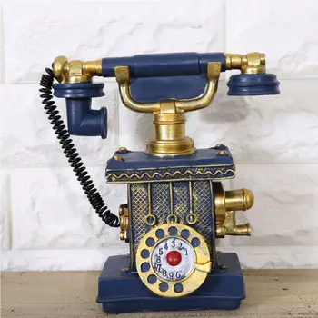 

Antique Phone Model Vintage Piggy Bank Antique Vintage Phone Booth Resin Call Retro Telephone Figurine for Home Decoration