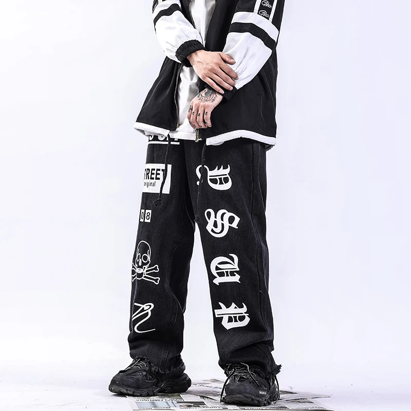 Reflective-Skeleton-Print-Black-Jeans 