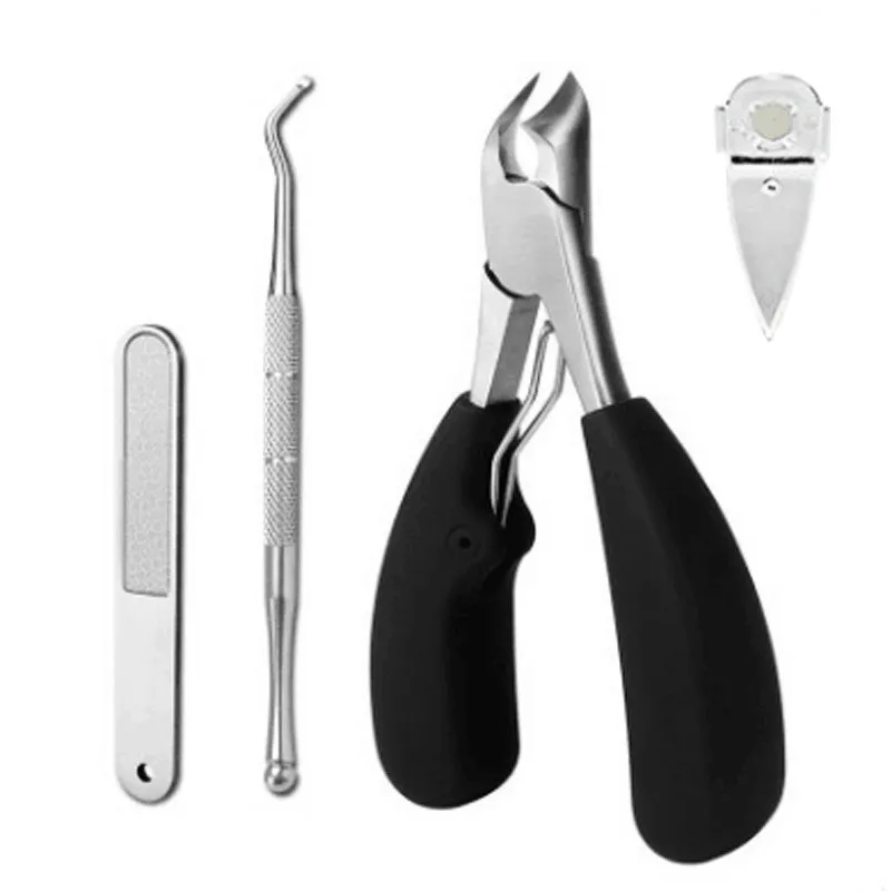 

4PCS/SET Nail Cuticle Pusher Nail File Cutter Nipper Clipper Dead Skin Remover Manicure Nail Art Tool LJ16