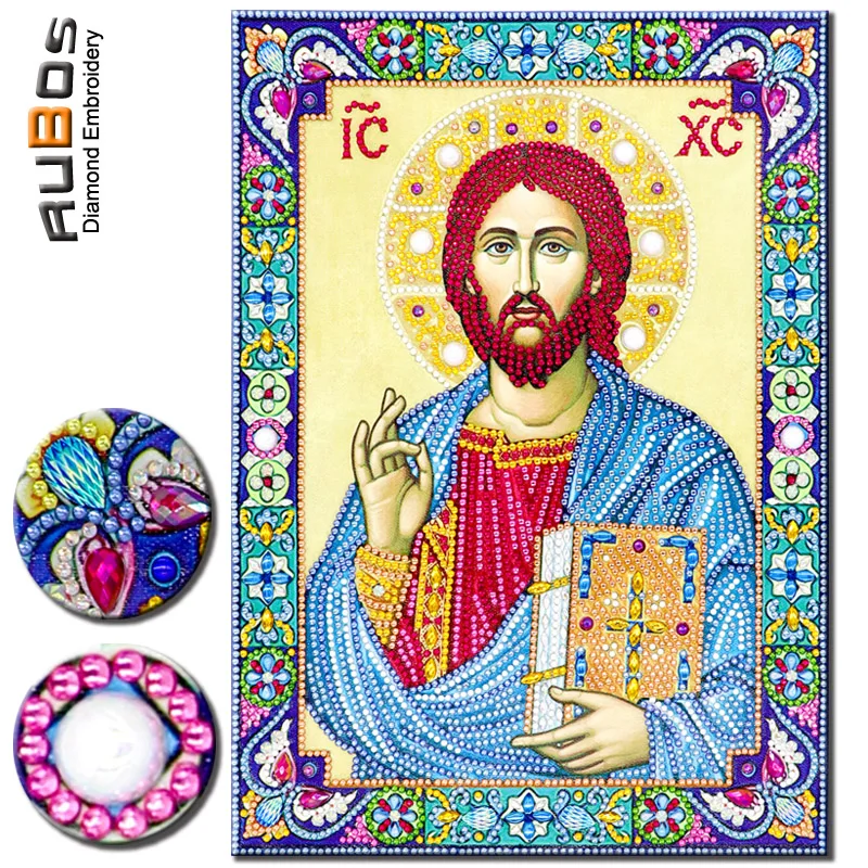 Алмазная живопись RUBOS 5D своими руками иконы Спасителя исцеляющая сила Иисуса
