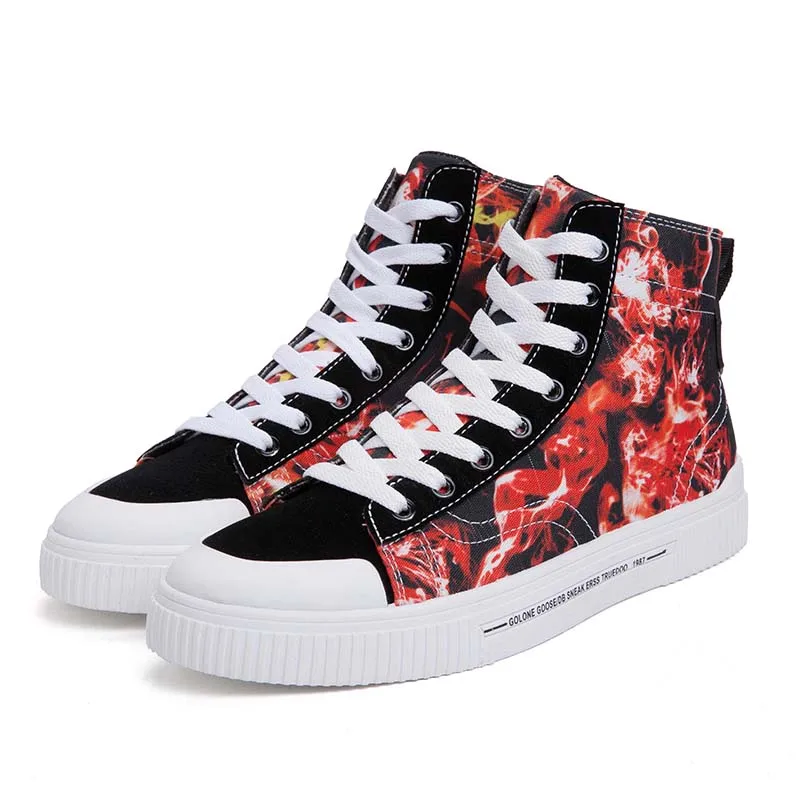Outdoor sports new men's shoes soft bottom comfortable breathable high-top sneakers lightweight non-slip walking shoes