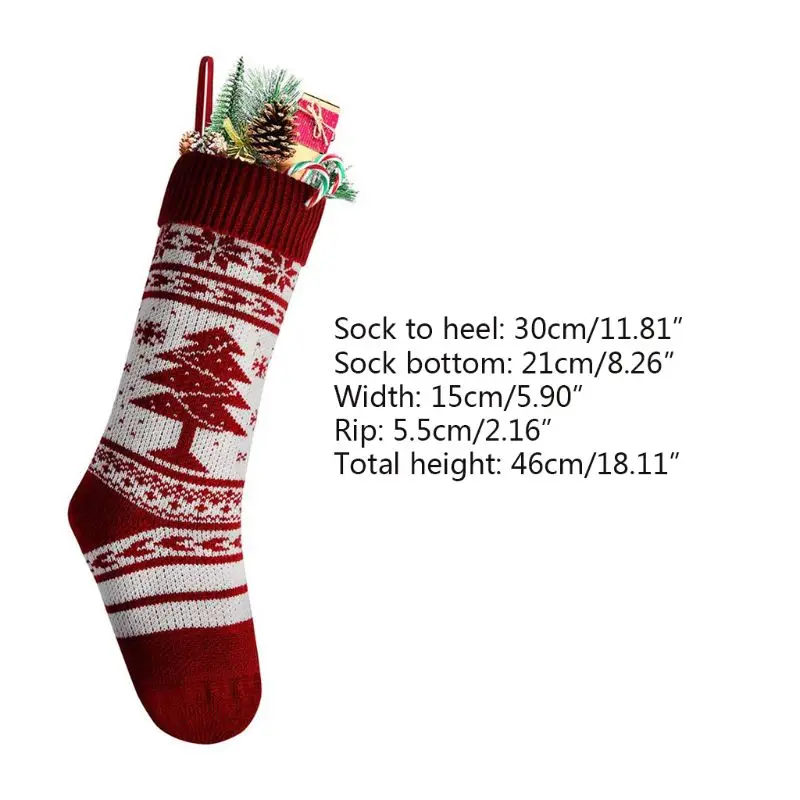 4Pcs Christmas Hanging Sock Classic Gift Filler Decoration Ornament Candy Bag 95AB