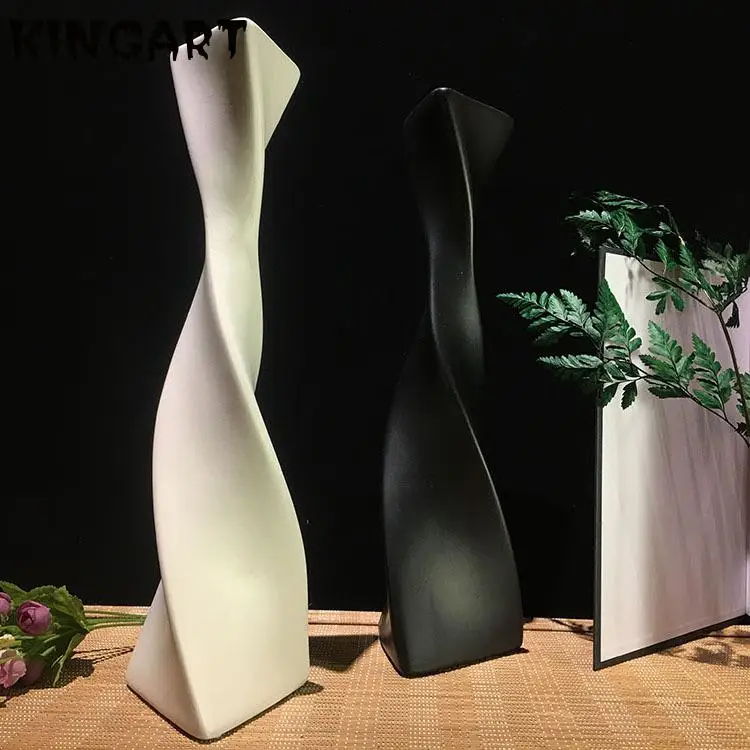 

Nordic Wind Art Modern Simple Furnishings Home Decoration Flower Ware Ceramic white Vase Desktop Large Flower Vases For Homes