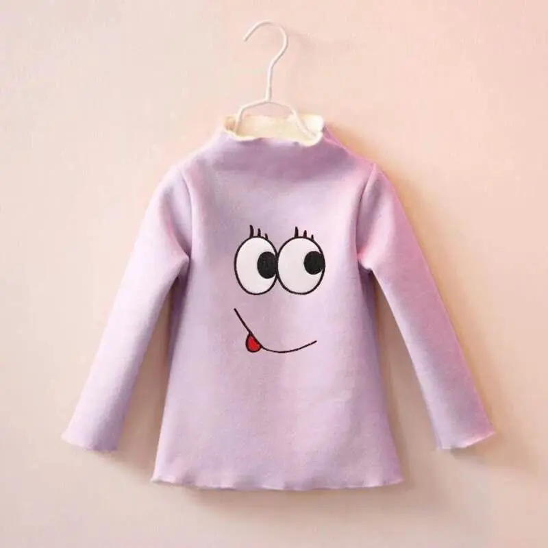 purple Детские хлопковые футболки с героями мультфильмов, пальто для девочек с вельветовым уплотнителем, топы для малышей Повседневная одежда для маленькой принцессы хлопковые рубашки Размеры: от 1 до 10 лет - Цвет: purple