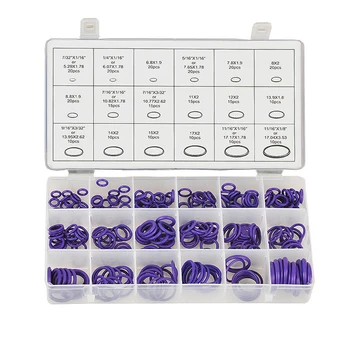 

270pcs Rubber O Ring O-Ring Seals Gasket Silicone Rubber Seals Gasket Washer for Automotive Air Conditioning Compressor Sets