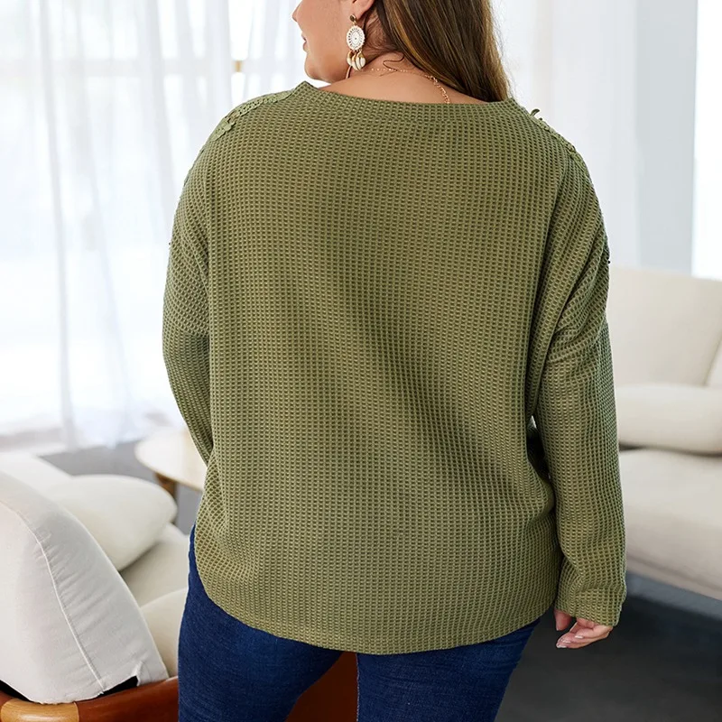 Осенняя футболка большого размера Женская 6XL 7XL 8XL 9XL 10XL бюст 169 см модная аппликация с длинными рукавами сексуальный v-образный вырез на пуговицах кардиган