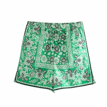 Short à imprimé floral pour femmes, Bermuda décontracté, Chic, taille élastique, Cortos, 2021
