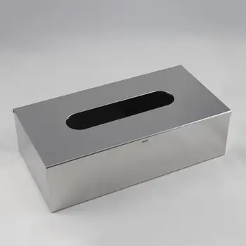 

1PC Rectangle Tissue Box Facial Tissue Box Wall Mounted Stainless Steel Easy to Clean Waterproof for Bathroom Dressers