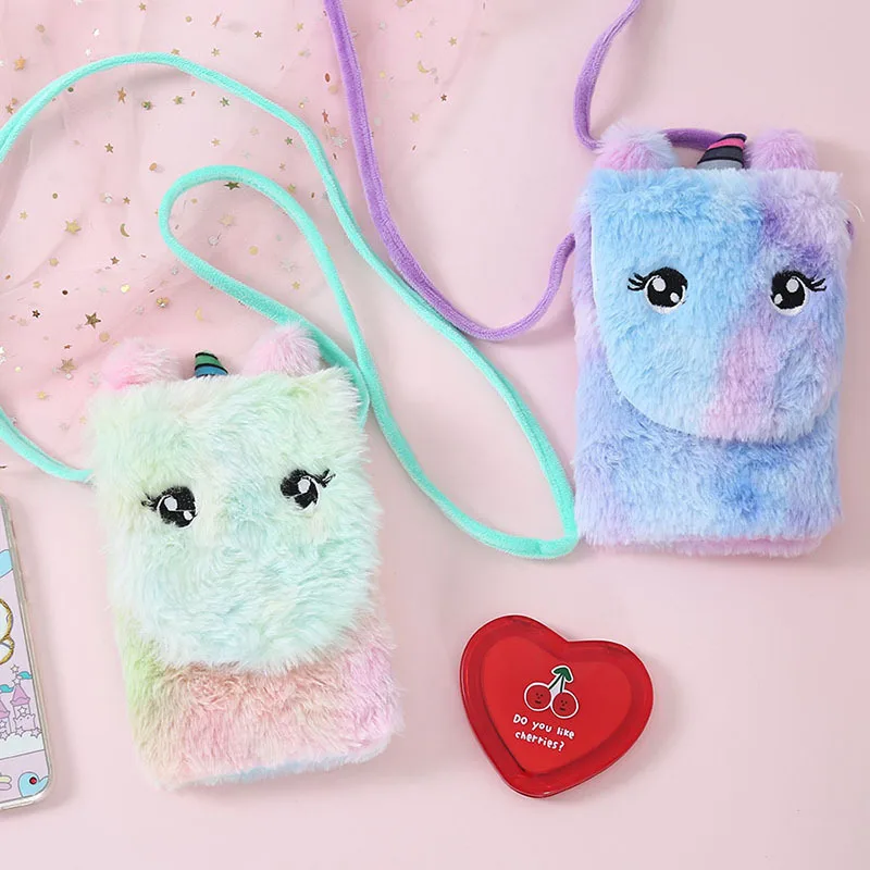 

Модная детская сумка на плечо с единорогом для девочек, дорожная нагрудная сумка с милыми мультяшными животными, Детский кошелек для мелочи, милая плюшевая игрушка принцессы