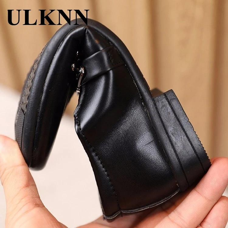 Boy's Genuine Leather Party Shoes Autumn Student Black Pointed Toe Footwears For Children Boy Fashion Comfortable Flats kids shoes leather shoes