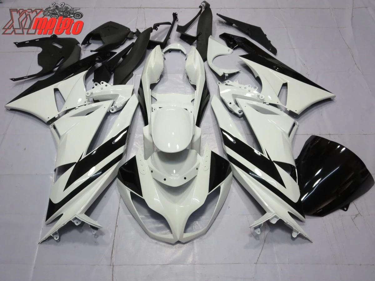

Motorcycle ABS Fairing Kit For Kawasaki ZX6R 636 2009-2012 Injection molding Full Fairings ZX-6R 09-12 White Bodyworks