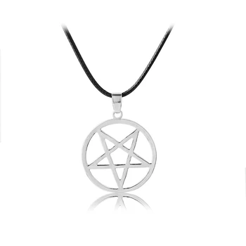 

Pentagram Necklace Satan Logo Black Deacon Pendant