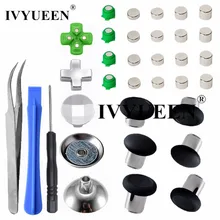 IVYUEEN magnético palo analógico Dpad botones de acción Mod Kit para Sony Dualshock 4 PS4 Pro Slim controlador de intercambio pulgar Stick agarre tapa