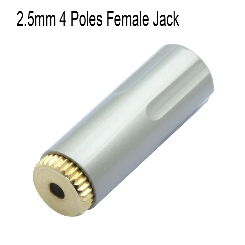 100pcs lot Copper 2 5mm 4 Poles Stereo Female Jack Connector Audio Headphone Soldering 4Pins 2 5mm Jack Socket for 6MM Cable