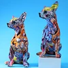 Simple Creative Color Bulldog Chihuahua Dog Statue Living Room Ornaments Home Entrance Wine Cabinet Office Decors Resin Crafts ► Photo 2/6