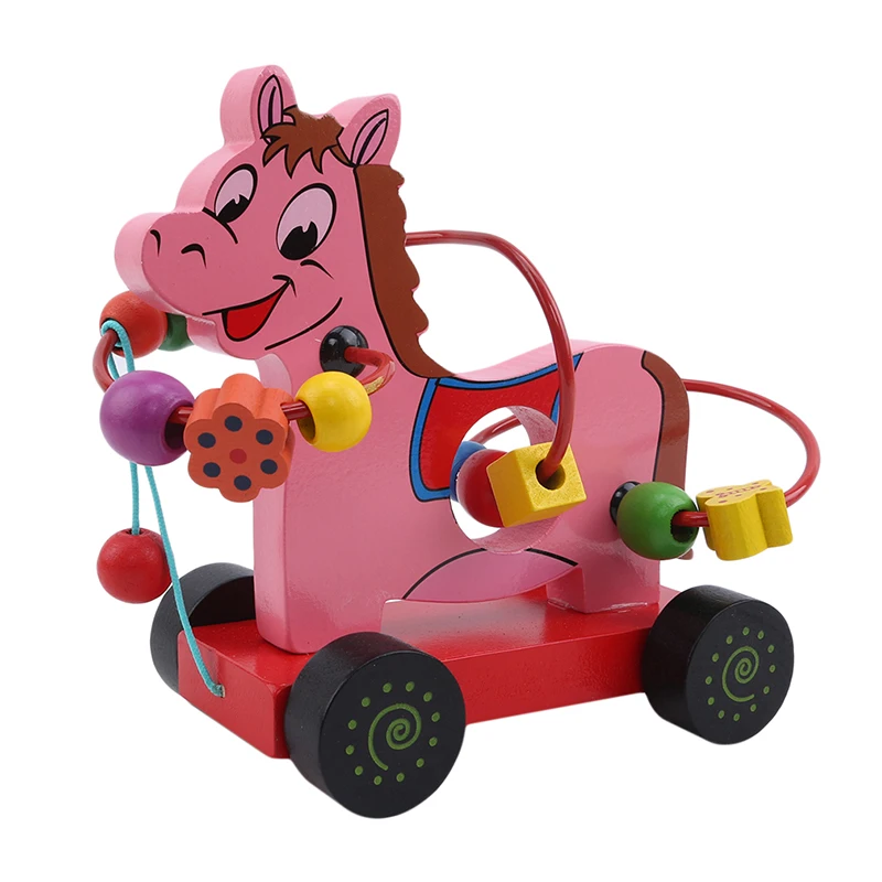 pony Развивающие утенок игрушки-трейлеры мини вокруг бисера обучающая игра разноцветный деревянный Детский пазл детская деревянная игрушка - Цвет: pony