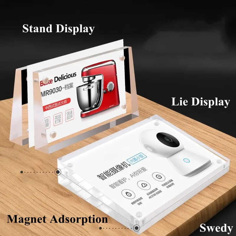 Magnetic Clear Plastic Sign Holder Display Stands Table Menu Holder Small Acrylic Price Label Card Holder Tags 25 pcs business card holder acrylic sign for table wedding small transparent stand display stands
