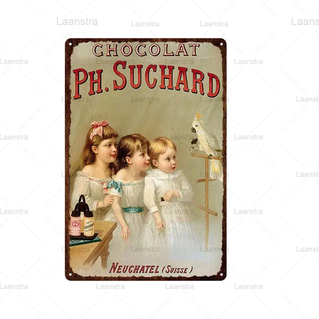 Tin Signs Chocolate & Coffee Vintage Poster Metal Dessert Sign Wall Art Decor For Chocolate Shop Cafe BBQ Bar Pub Iron Plate 6