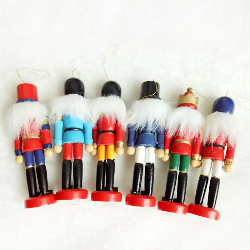 Уникальный 6 шт./компл. деревянный Щелкунчик куклы игрушка Рождественский кулон орнамент праздничные фигурки Дети прекрасный подарок