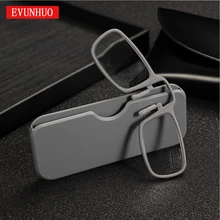 EVUNHUO очки для чтения Зажим Для Носа+ 1.5to+ 2,5 приклеить, ультра легкая портативная экстренная ситуация SOS плоское пенсне с чехлом