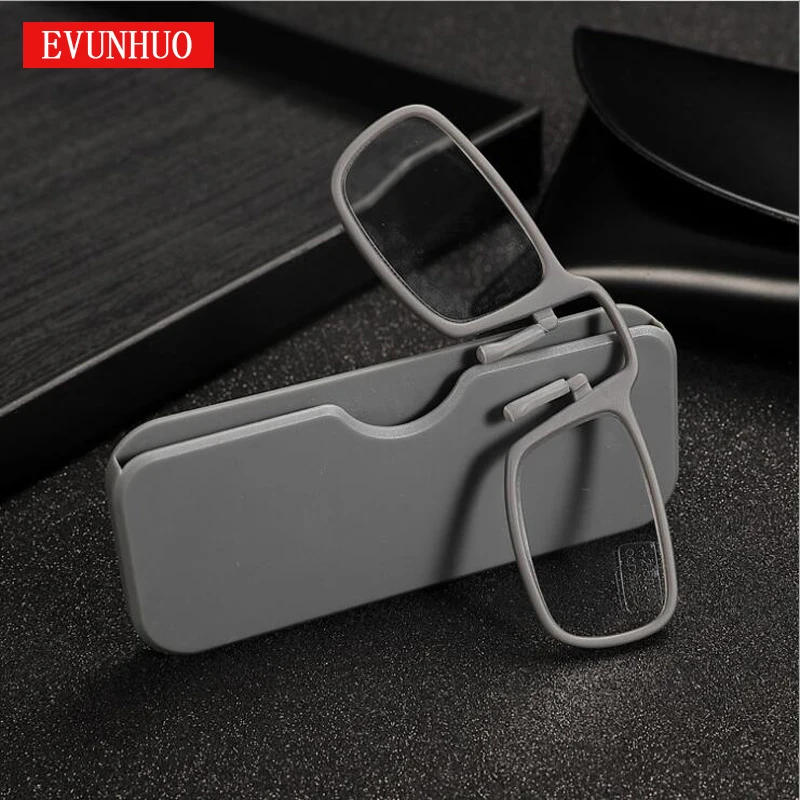 

EVUNHUO Reading Glasses Nose Clip +1.5to +2.5 Stick Anywhere, Ultra Lightweight Portable Emergency SOS Wallet Reader with Case