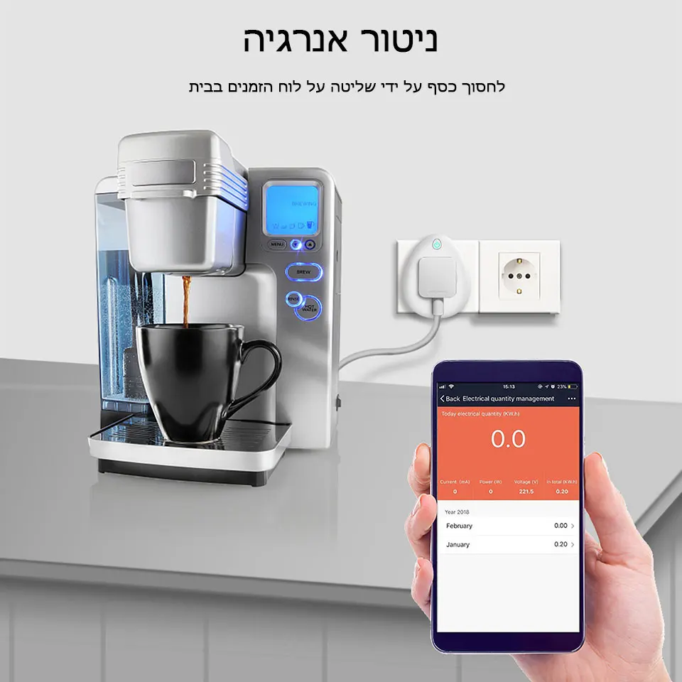 Израиль Смарт USB розетка 15А с контролем мощности WiFi штекер голосового пульта дистанционного управления работа с Alexa Google home Tuya Smart life App