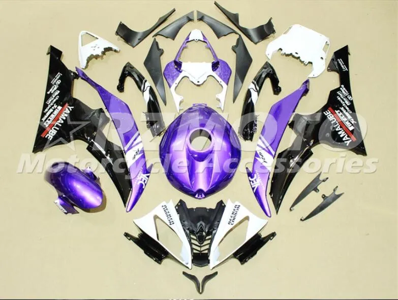 Набор впрыскивателей Мотоцикл Обтекатели Fit для YAMAHA YZF-R6-600 2008- 08-16 обтекатель КУЗОВ пурпурного цвета в комплекте; вечерний комплект из черного и белого цвета