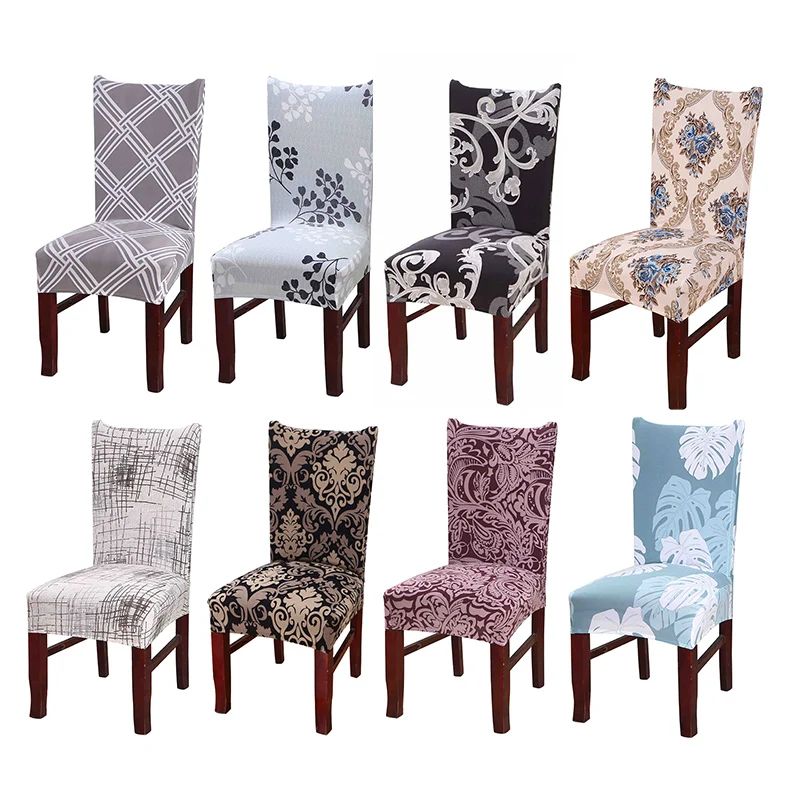 

Printed Modern Elastic Chair Covers Spandex Stretch Removable Slipcovers Chair Cover for Wedding Banquet Dining room Kitchen