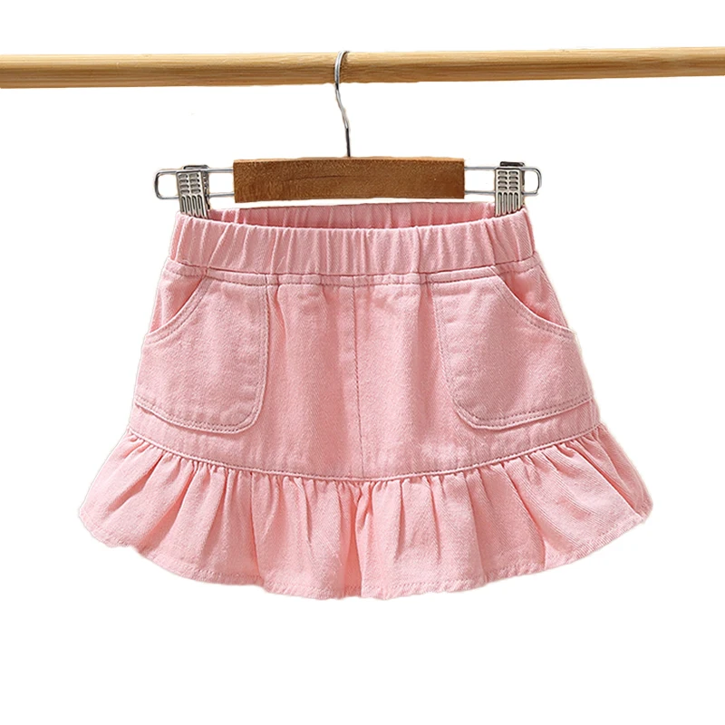 

Denim Mini Skirts For Girls Summer 2021 New Children's Clothing Cotton100% Fashion Baby Girl Trumpet Skirt Faldas Aesthetic4-10T