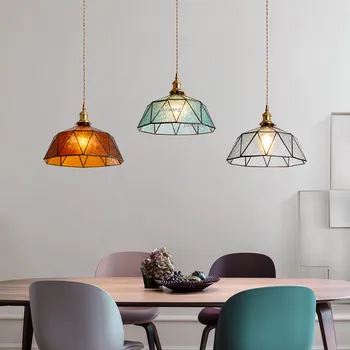 

American Style Vintage Pendant Lights Living Room Bedroom Home Decor Lighting Light Fixtures Dining Room Glass Pendant Luster