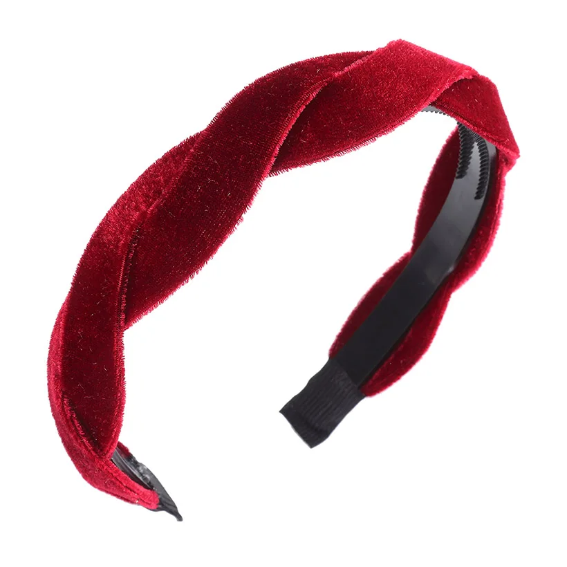 LEVAO Serpentine Winding Cross Headband Vintage Hairbands Bezel Turban Women Girls Hair Accessories Hair Hoop Headwear Fashion - Цвет: velvet 3