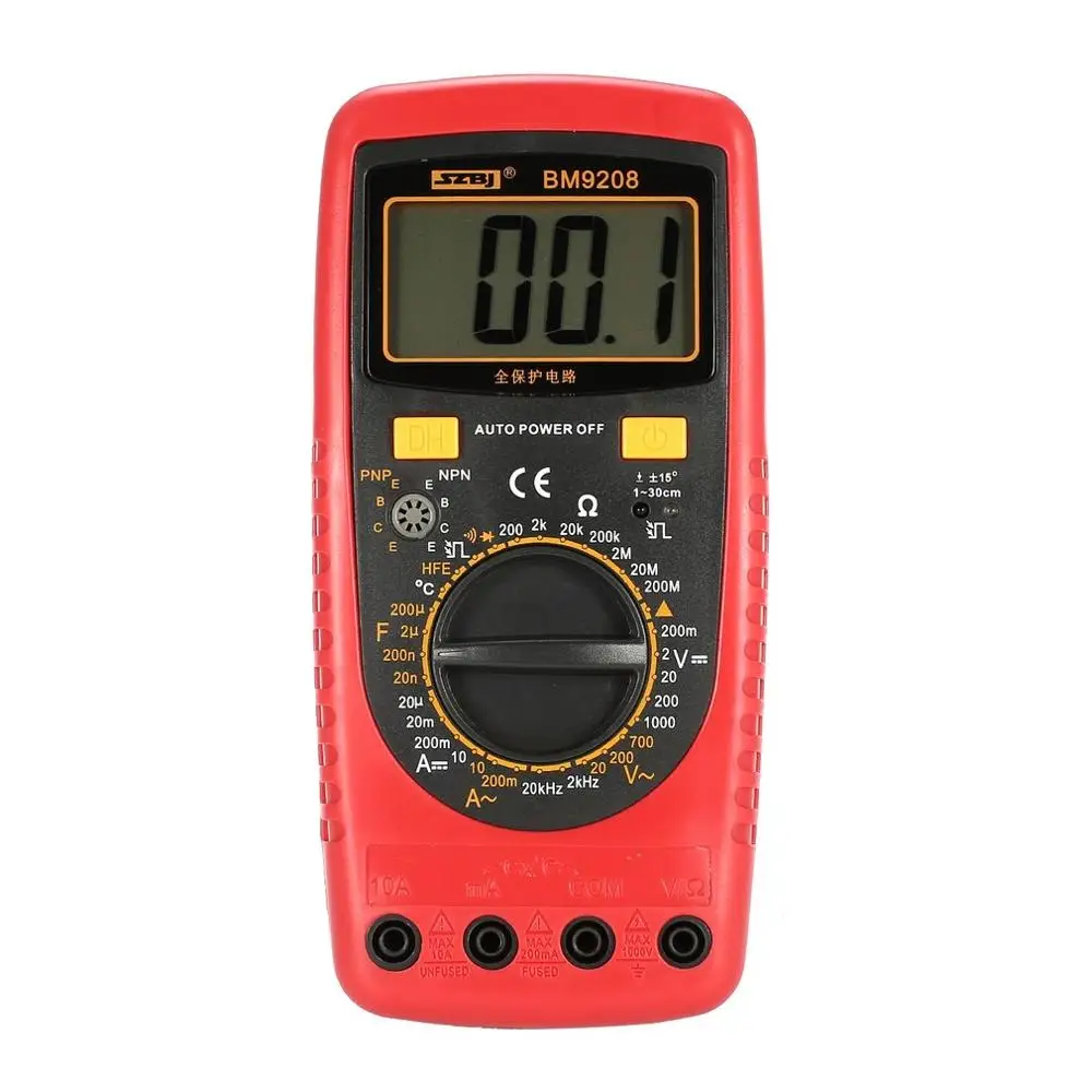 

SZBJ 9208 Handheld Digital Multimeter AC/DC Volt Amp Ohm Diode Frequency Tester