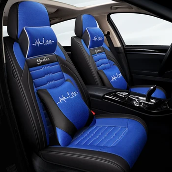 

Full Coverage PU Leather car seat cover flax fiber auto seats covers for ssangyong actyon korando kyron rexton
