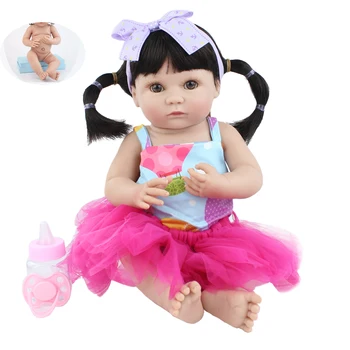 

40cm Soft Silicone Reborn Baby Doll Toy Lifelike Full Vinyl Newborn Babies Doll For Girl Boneca Child Xmas Gift Child Bathe Toy