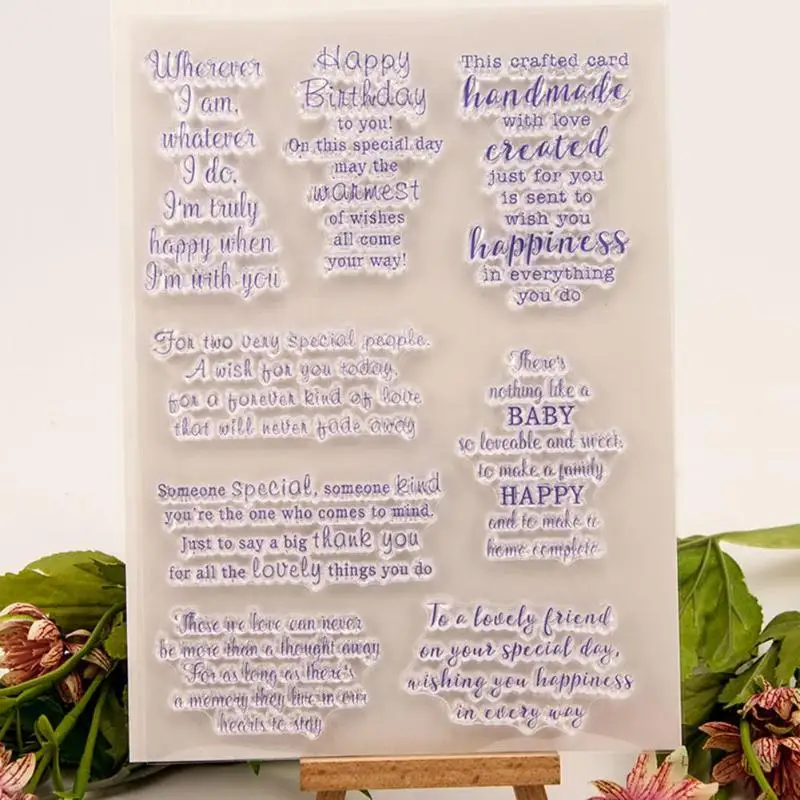

Clear Stamps DIY Transparent Stamp for DIY Scrapbooking Thanks Theme Photo Card Album Seals Stamp Craft