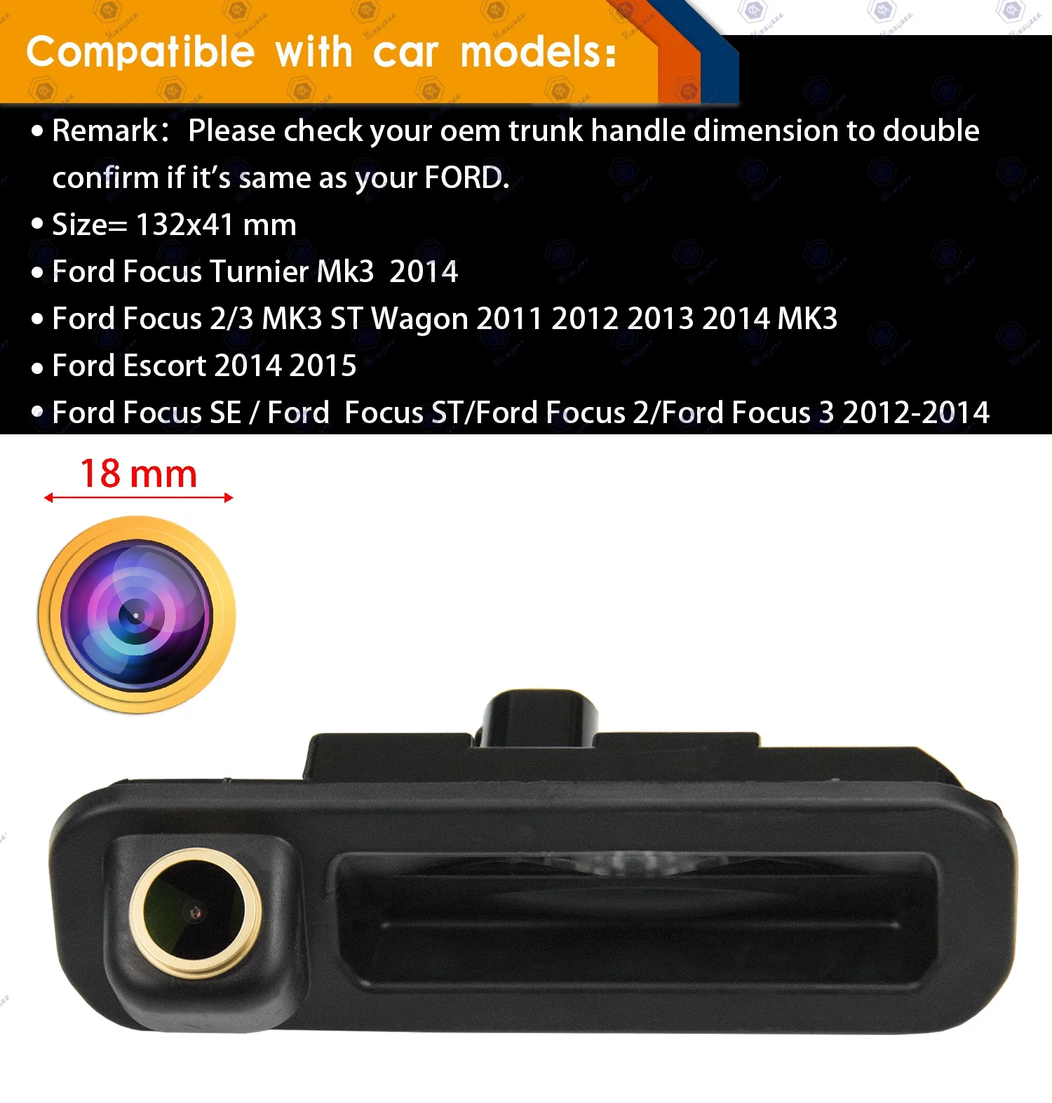 Камера заднего вида HD 1280x720p для Ford focus 2 Focus 3 Turnier MK3 ST Wagon 2011 2014 Escort 2015|Камера авто| |